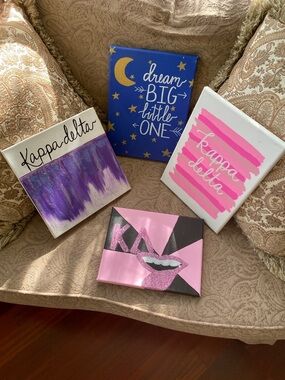 Kappa Delta Sorority - set of 4 Canvas Wall Art